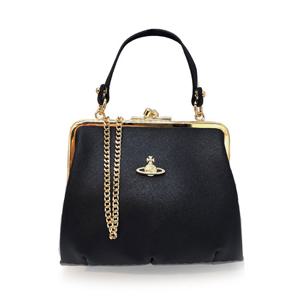 비비안웨스트우드 골드 ORB 포인트 그래니 프레임 크로스백 블랙 4B010007W S000B N402