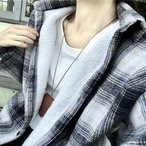 G126827 안감 양털 셔츠 체크남방