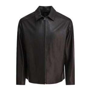 빈스 블랙 집업 칼라 가죽 재킷 M03894016A 001BLK