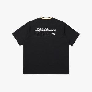 디아도라반팔티 AQS D4223LWT74BLK 알파로메오 시어서커 반팔 티셔츠 BLACK