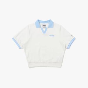 디아도라반팔티 AQS D4222LTS67OWH 카리나 테리 카라 반팔 티셔츠 우먼 OFF WHITE