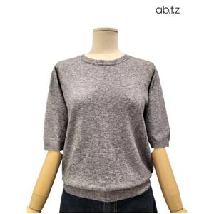[에이비에프지]라운드넥 솔리드 반팔 니트 APZ4HW37J
