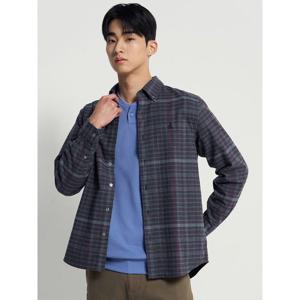 [빈폴멘] 변형 스몰 윈도우 체크 셔츠  네이비 (BC4X64O07R)