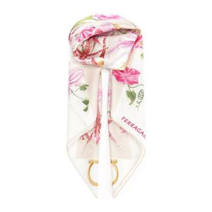 페라가모 가이아 플로럴 실크 스카프 310225789918 004