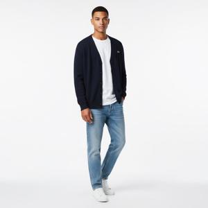 라코스테 25FW 블루마린 릴드 핏 링스링스 울 카디건 AH0397 166