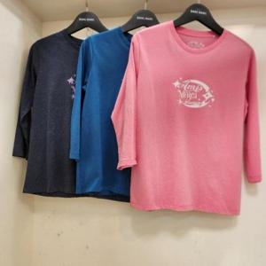 뱅뱅 HC15 뱅뱅 봄 간절기 여성 레터링  7부 면 라운드 티셔츠 NTM251