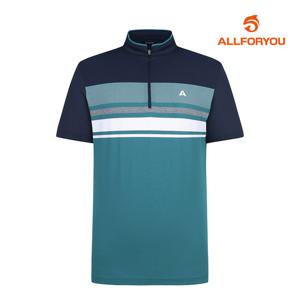 [올포유] 남성 라인 컬러 블록 반집업 반팔 티셔츠 AMTHM3381-915