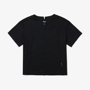 [휠라(프리미엄)]골지 세미크롭 반팔티 FS2RSG2254FBLK