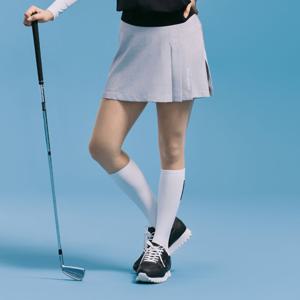 챌린저 여성 배색 플리츠 랩스커트 반바지 그레이 CHE2WHP2673GY