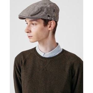 인기신상 [DCHE6E754W3] 브라운 체크 린넨 헌팅캡