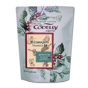 코델리 원두커피/ 탄자니아 킬리만자로 AA 1kg (홀빈)