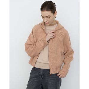 닥스 여성 24FW 반값세일캐시미어 코랄 멜란지 짜임 포인트 후드 집업 가디건 DLSW4D907C1