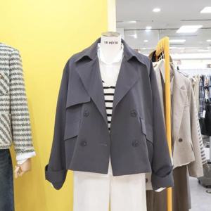 르피타 DP01 올리브 숏 트렌치코트 L243UBB902