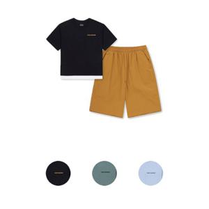 탑텐키즈 MKF3IP1001 남아 쿨에어 코튼 포켓티 화섬 쇼츠 셋업