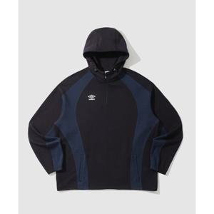 엄브로 액티브 볼드라인 후드 하프 집업 BB UP321SHD91 BLK0 WGR0