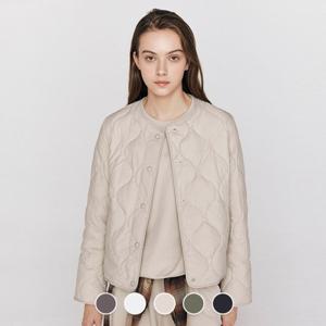 [지오다노]여성 라운드넥 어니언 퀄팅 경량 자켓 375908