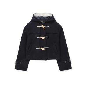 커버낫자켓 CQK CO2404CT70-NA 우먼 후드 숏 더플 코트 Navy