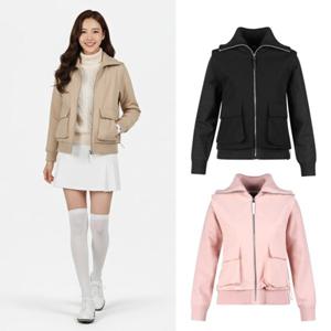 럭스골프 여성 하이브리드 우븐 레이어드 방풍 니트 자켓 LB25W802W