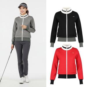 럭스골프 여성 배색 블록 레이어드 방풍 니트 자켓 LB25W806W