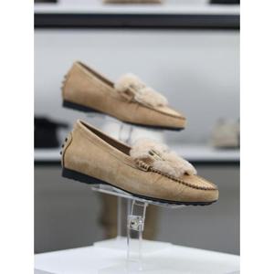 바이로쏘 세이브존03 여성용 천연가죽 퍼 장식 스웨이드 1.5cm 로퍼 (BY)AQA25W12914CD3