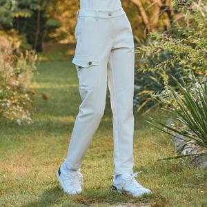 챌린저 여성 카고포켓 본딩기모 일자핏 팬츠 아이보리 CHD4WPT4862IV