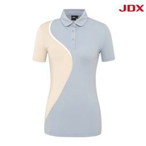[JDX] 여성 아이스샷 물결 배색 티셔츠(X5TSU6570LB)