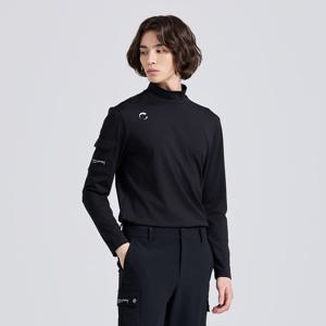 챌린저 남성 테크핏 스트레치 모크넥 긴팔 티셔츠 블랙 CHE3MLT5316BK