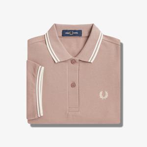 [G3600] 트윈 팁 프레드페리 셔츠 - 다크핑크/에크루 AFPF2413600-U79