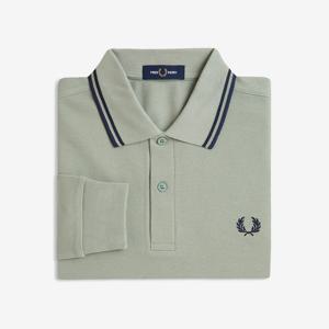 [M3636] 롱 슬리브 트윈 팁 프레드페리 셔츠 - 베이리프/다크에어포스/테니스블루 AFPM2533636-Z49