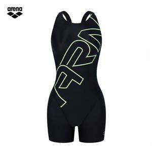 아레나 여성 네온 A4BL1CE02 BLK (주머니백 증정)  선수 3부반신 레이서백 실내수영복