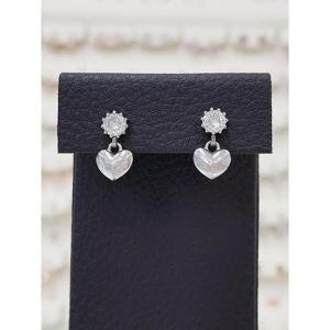 볼라레 세이브존01 다이아2부 볼륨하트 드롭 얇은바 피어싱 ssp815