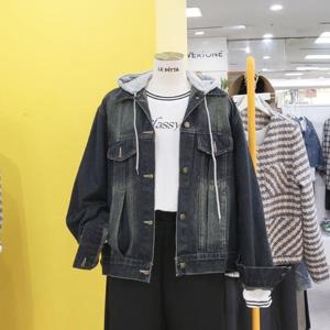 르피타 DP01 후드 배색 타미워싱 청자켓 L243UDO902