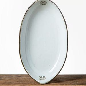 이천도자기 희고백자 배타원 접시 대 26.2cm 타원접시 한정식접시 한정식식기 타원형접시 요리접시 요리식