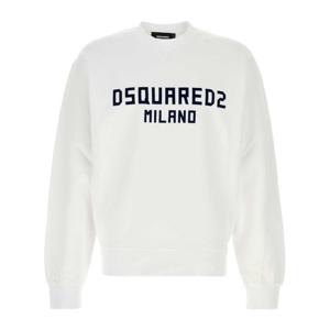 디스퀘어드2 화이트 코튼 크루넥 맨투맨 S74GU0889D25015 965