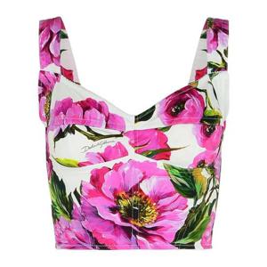 Dolce   Gabbana 플로럴 프린트 뷔스티에 탑 F7W98THS5S3 HA5KR TP934497739
