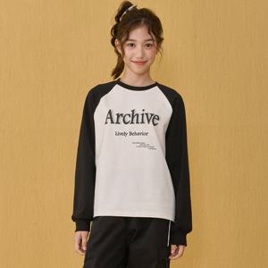 [오션스카이]여아 라글란 배색 긴팔 티셔츠-EEJG5150B03