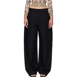 25 FW 아크네 여성 블랙 테일러드 새틴 슬랙스 252129F087014