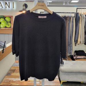 스테파니 HC03 러브 진주 5부 니트 티 S25SW5316