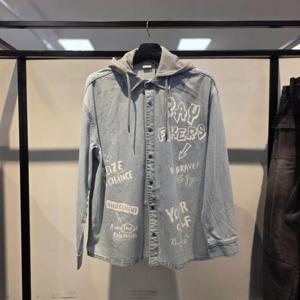 엠할리데이 HC21 아트웍 후드 데님 셔츠 I MP3YU682