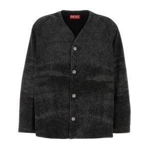 디젤 버튼 프론트 V넥 데님 재킷 A21637007DB 02