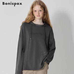 [보니스팍스(Bonispax)] 앞판 프린트 후드티셔츠 (택가격 159000원)