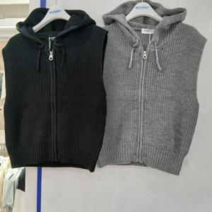 [에꼴리에][모다부평]하찌 집업 후드 조끼/25D5081/BK,GY_BP