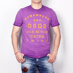 디스퀘어드 맨 썸웨어프린팅 빈티지워싱 반팔티 바이올렛 74GC0900