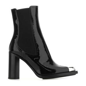 알렉산더맥퀸 블랙 가죽 라운드 토 첼시 부츠 718857WIA3G 1081