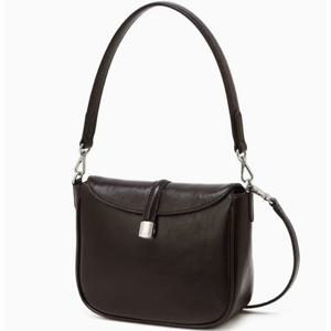 [헤지스ACC]  다크 브라운 단색 가죽 미니 숄더백 HIWA6E641W3