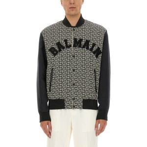 발망 모노그램 바시티 패치 재킷 FH1TFA40MH62 EDK