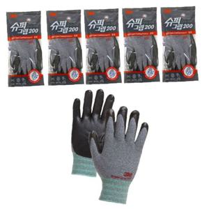 3M 슈퍼그립 200 그레이 코팅장갑 5P