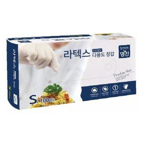 명진 다용도장갑 라텍스장갑 1통 100개입 (S)