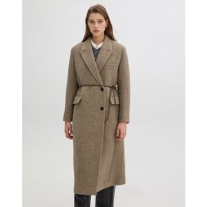 올리브데올리브 (OW4WHB03) 울혼방 헤링본 벨티드 롱코트