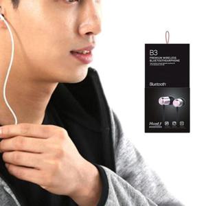 이어폰 무선 블루투스 HUGU 핑크블랙 B3